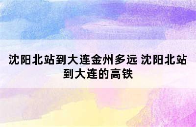 沈阳北站到大连金州多远 沈阳北站到大连的高铁